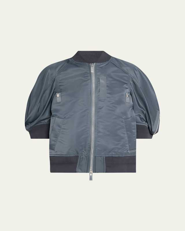 Puff Sleeve Bomber Jacket